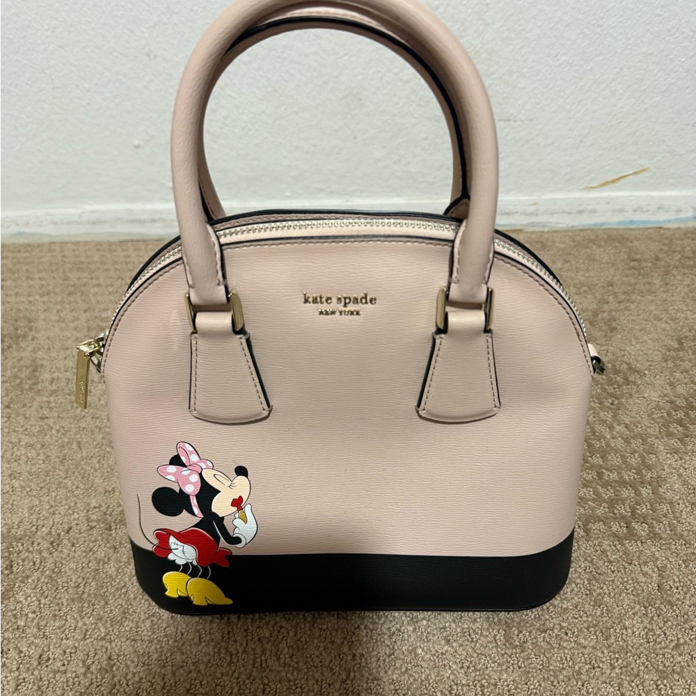 Kate Spade Cream and Black Satchel with Character Design